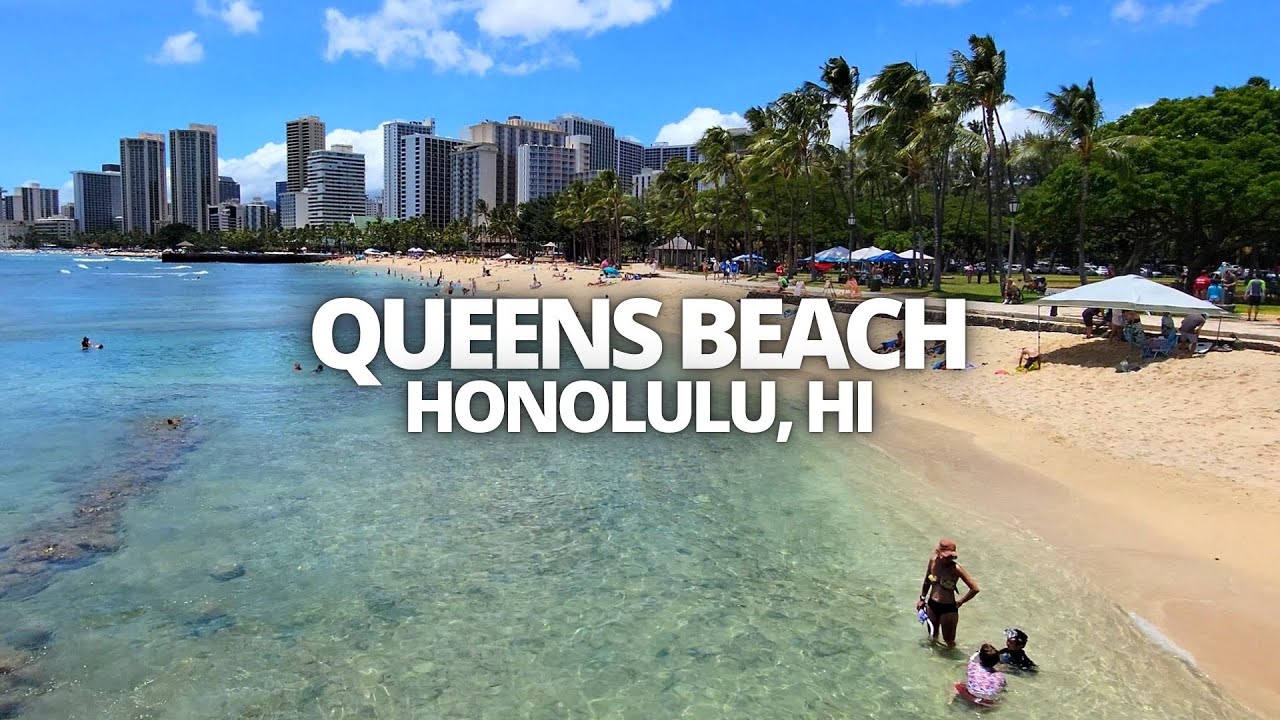 Exploring Queens Beach in Waikiki, Honolulu, Hawaii USA Walking Tour #queensbeach #waikiki #honolulu