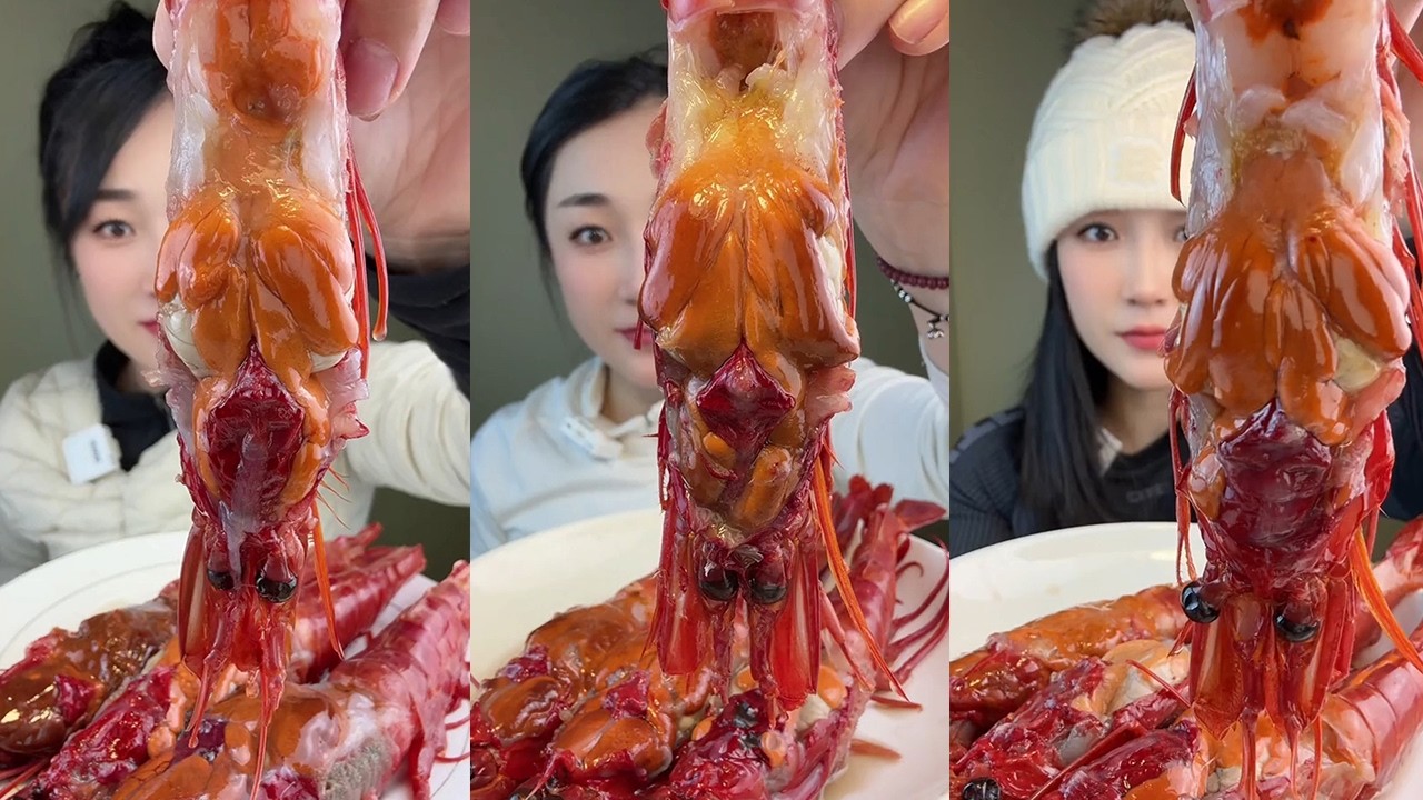 【Yummy】Carabinero prawn🦐🦐#mukbang#asmr#Seafood