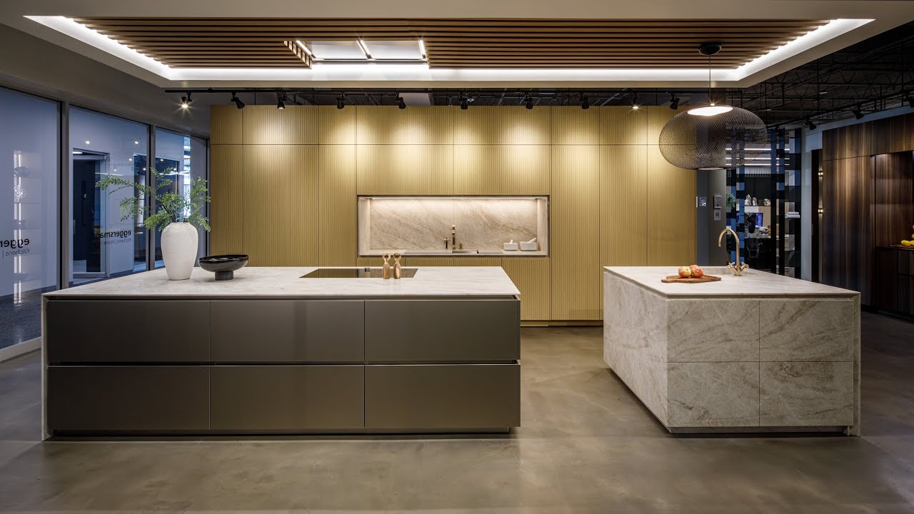 OSAKA Luxury Wood Veneer Kitchen in eggersmann Houston Showroom