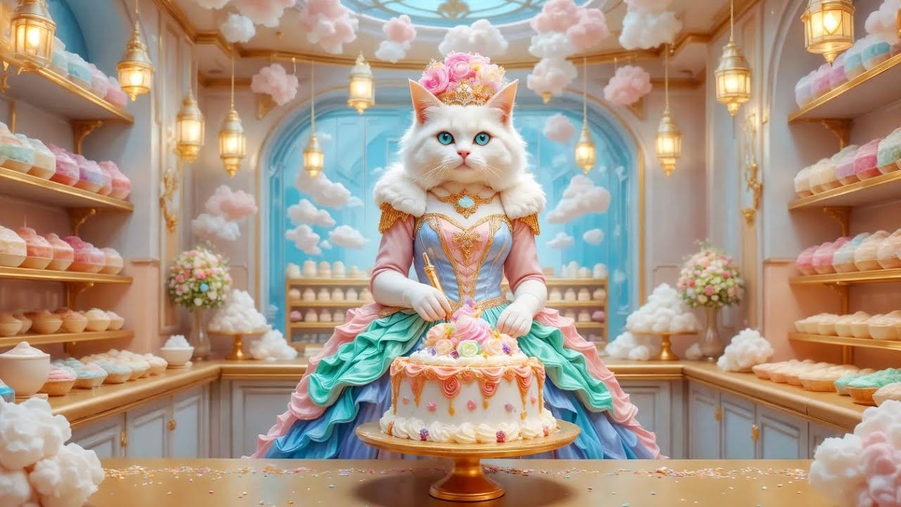 Mimi, a Cute Cat Enters the Cloud Bakery World| Magical Mirror Adventure| Fantasy Story Part 1