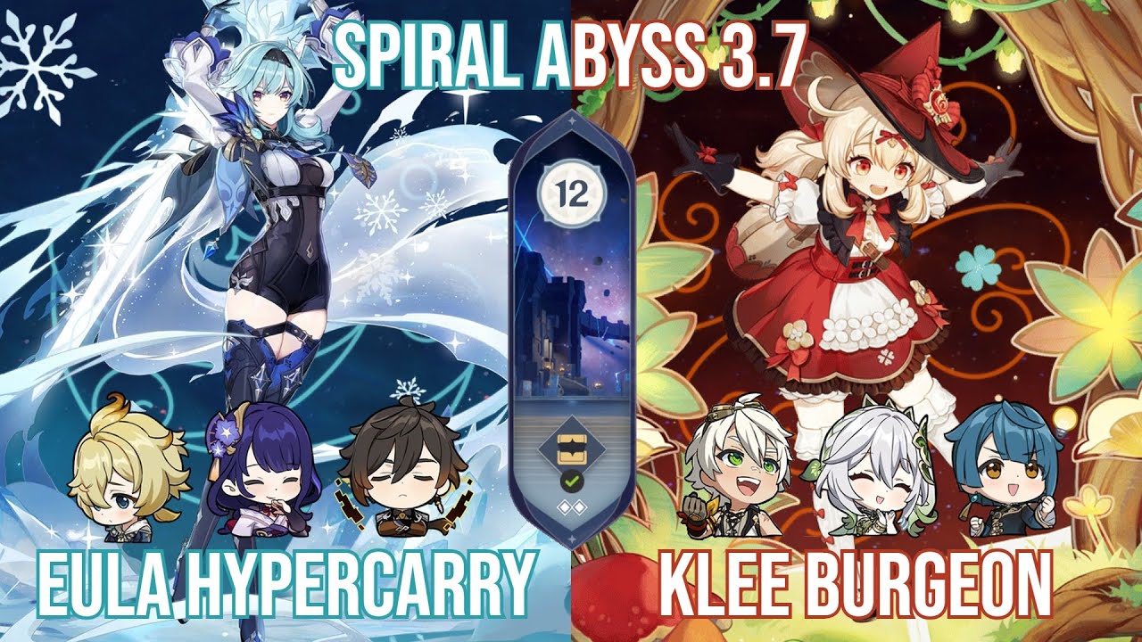 C0 Eula Hypercarry & C0 Klee Burgeon - Genshin Impact Spiral Abyss 3.7