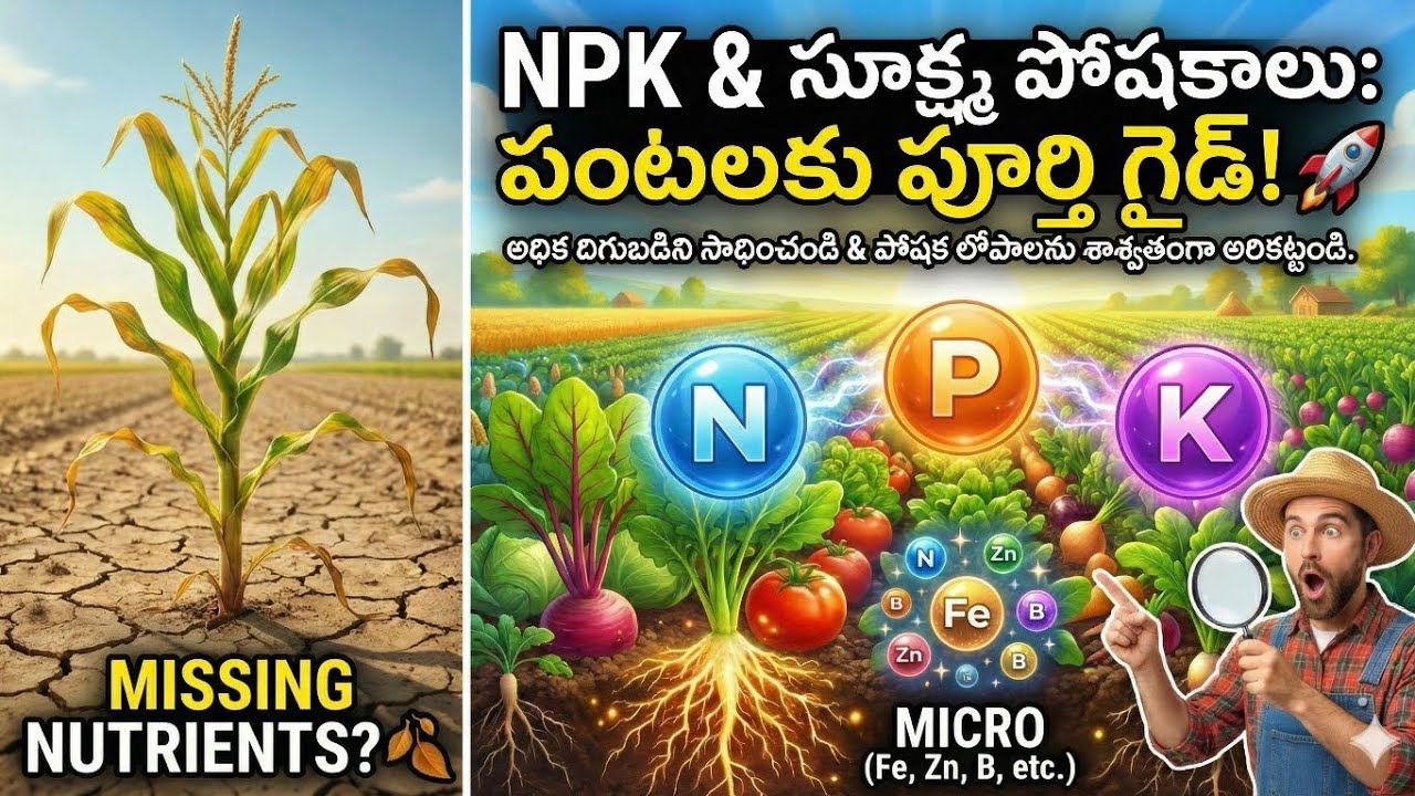 “మొక్కకు కావాల్సిన అన్ని పోషకాలు | లోప లక్షణాలు | పని చేసే కాలం – పూర్తి సమాచారం”
