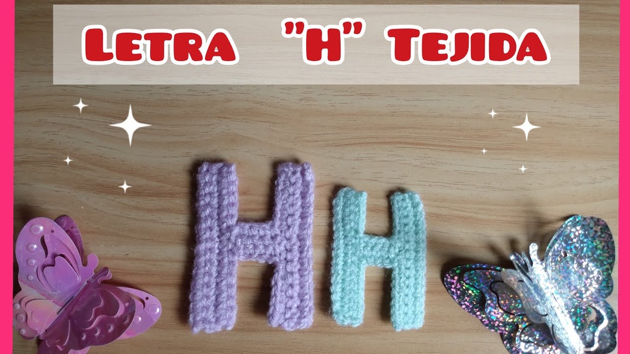 letras tejidas. letra "H" tejida a ganchillo o crochet. abecedario tejido.
