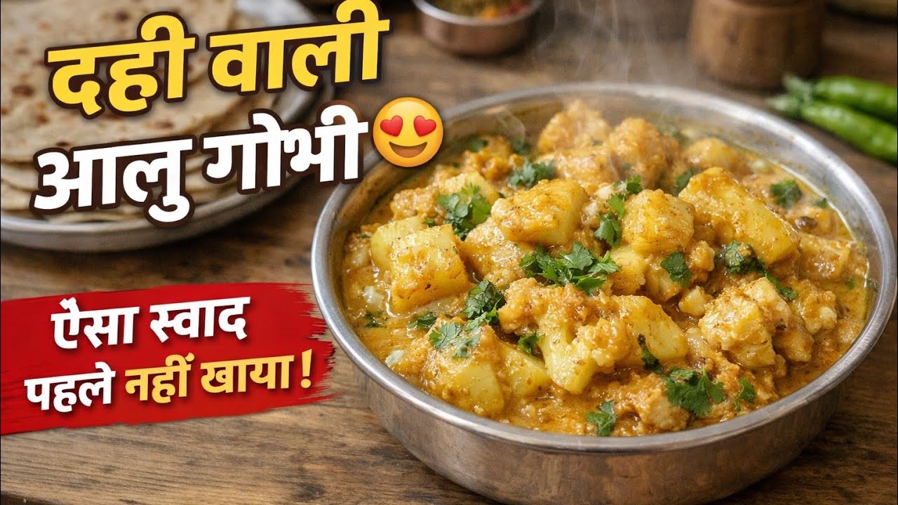 दही वाली आलू गोभी की सब्जी | Dhaba Style Aloo Gobhi Dahi Recipe | Easy Sabji Recipe