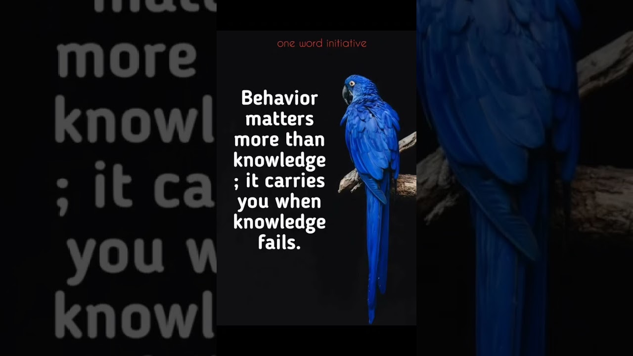 Behaviour shapes how we apply knowledge and handle challenges
