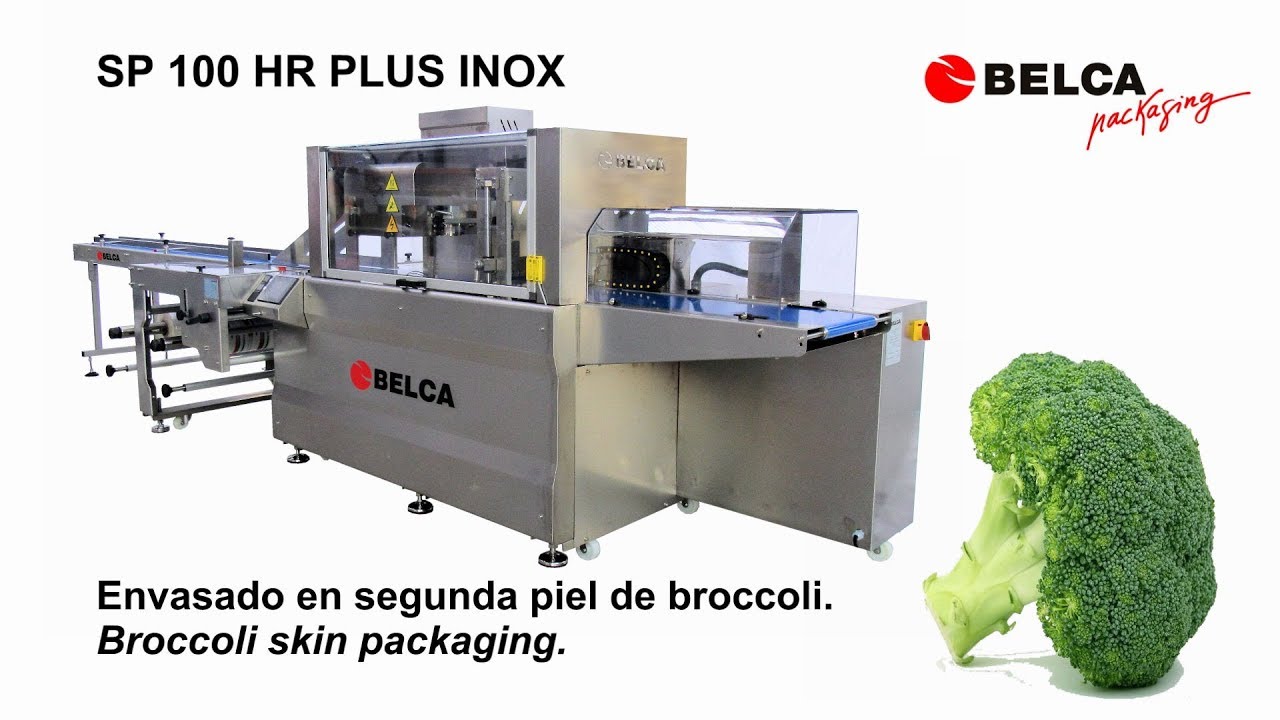Envasado en segunda piel de br&oacute;ccoli con flow-pack gama SP 100 HR