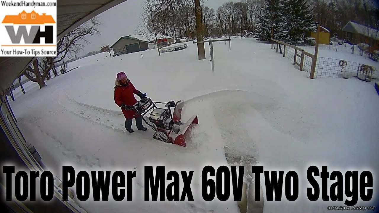 Post Storm As Lori Demonstrates The Toro 60 Volt Power Max E26 Two-Stage Battery Powered Snow Blower