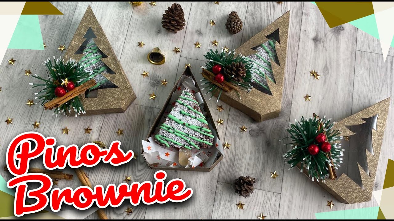 🎄 Pinitos Brownie y cajitas para regalar🎄