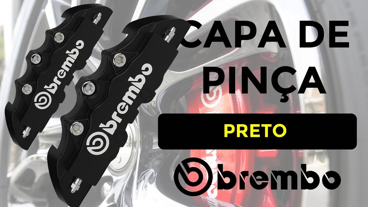 Capa de pin&ccedil;a de freio Brembo na cor preta - Center Fast