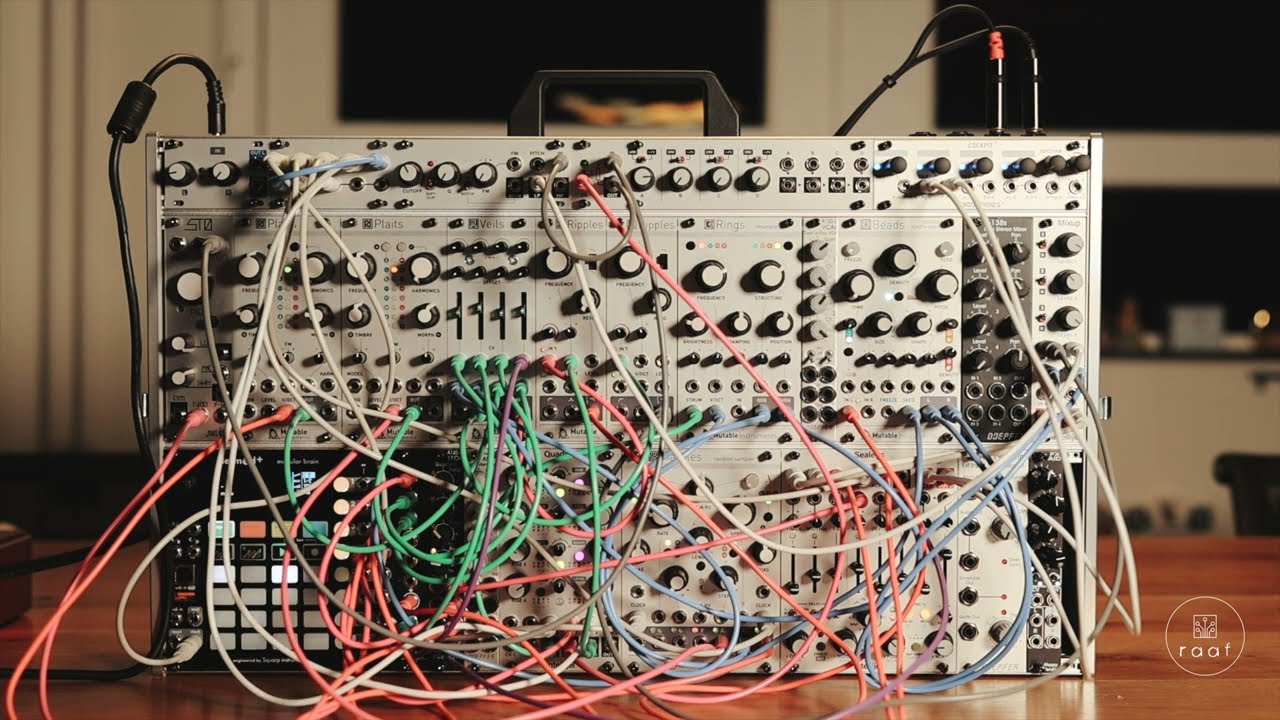 Raaf - Ambient generative patch -  Intellijel Sealegs, MI Plaits, Rings, Beads, Squarp Hermod+