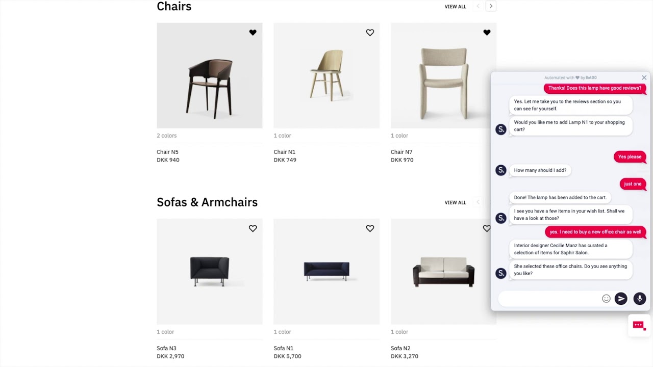 Conversational Commerce Demo for E-Commerce Websites