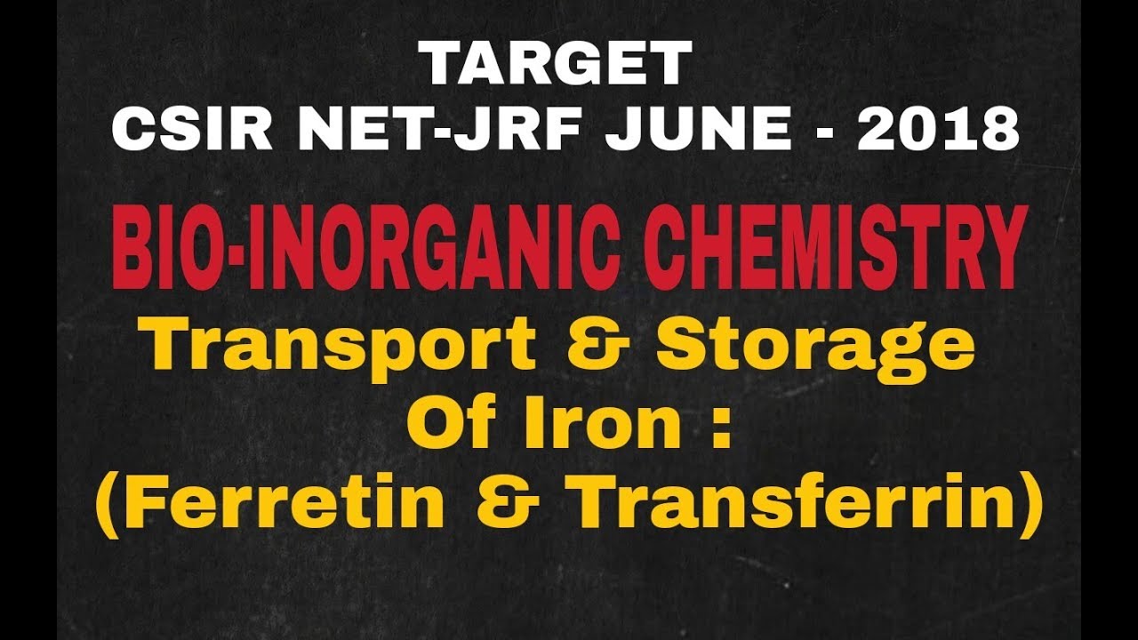 Lecture - 19 ll Bio-Inorganic Chemistry ll Storage & Tansport Of Iron : Ferretin & Transferrin