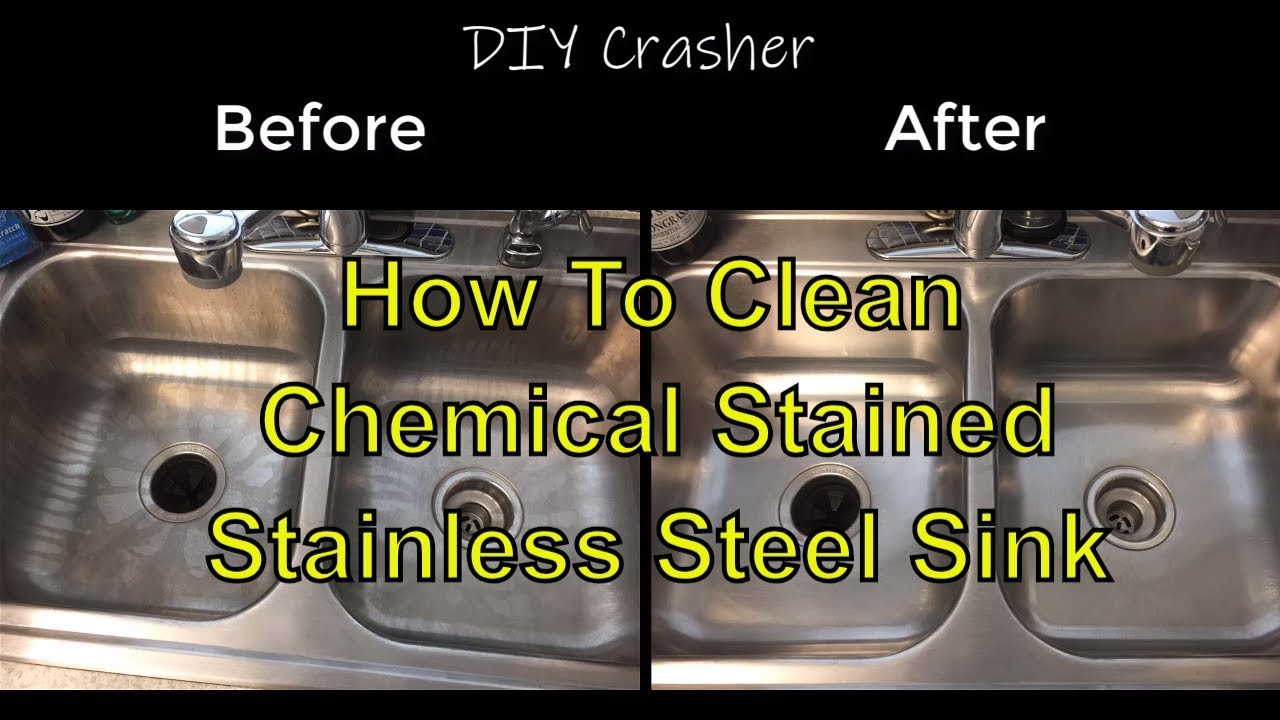 Как очистить кухонную мойку из нержавеющей стали с химическими пятнами