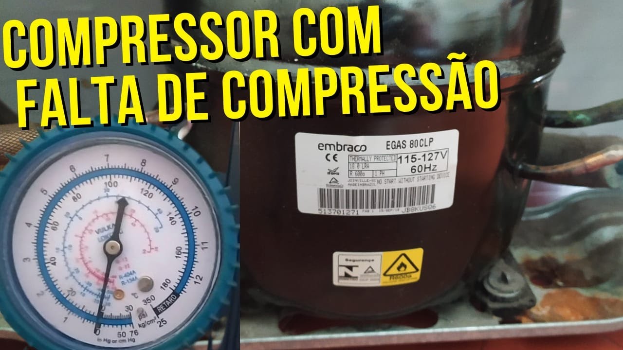 Falta de Compressão em Compressor Embraco R600a, Substituição do Compressor e Carga de Gás