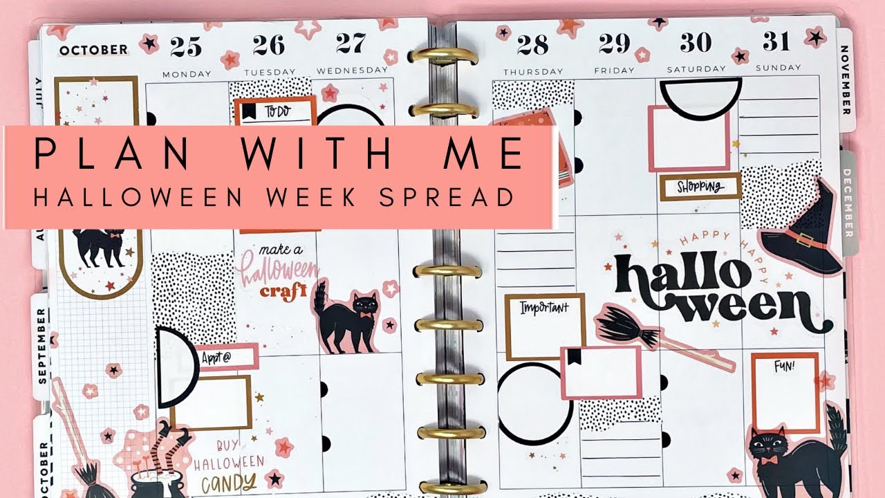 PLAN WITH ME | HALLOWEEN WEEK SPREAD | THE HAPPY PLANNER