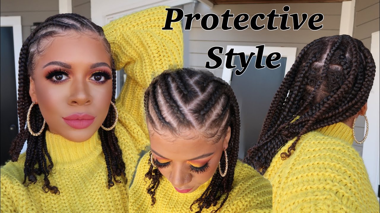 Moisturized Cornrows & Braids Protective Style No Added Hair | Natural Hair Styles