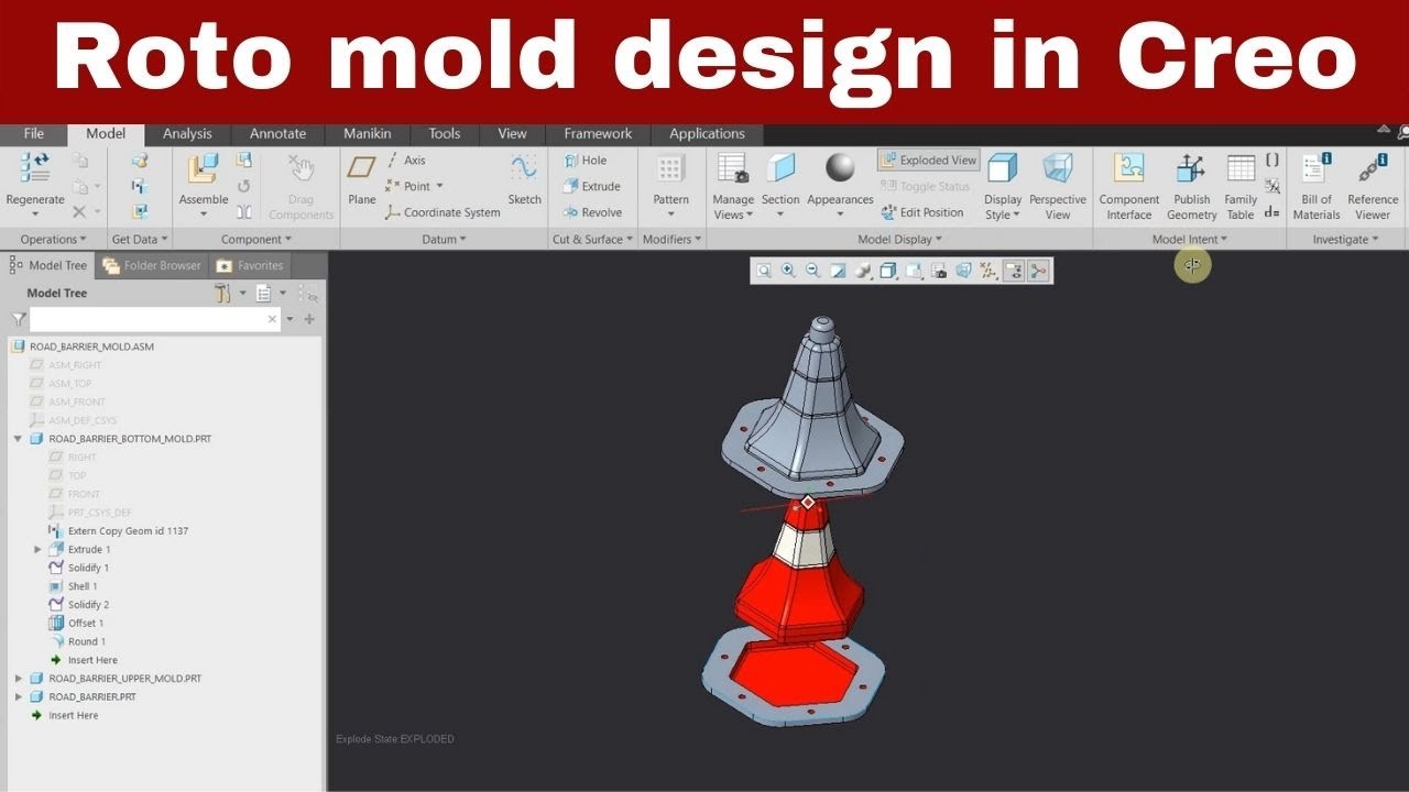 Mold design | Roto mold design modeling in Creo