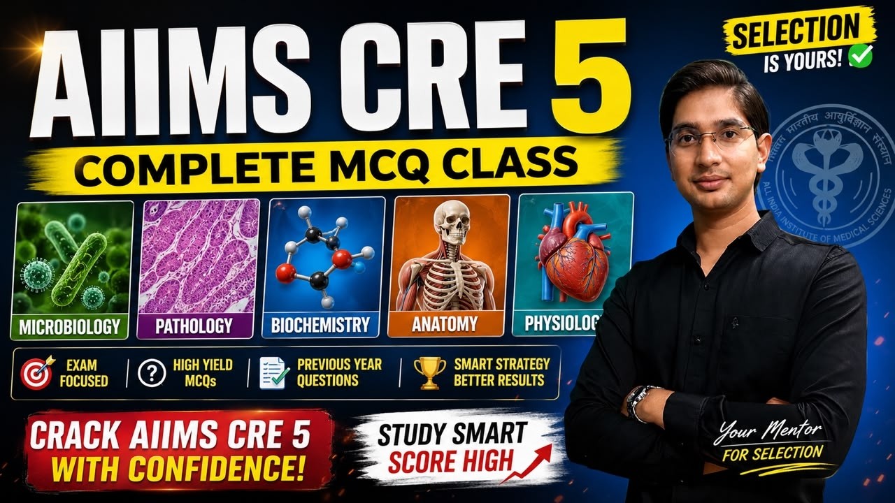 AIIMS CRE 5 Complete MCQ Class | 1000+ Expected Question for Your SELECTION #aiims #aiimscre2026