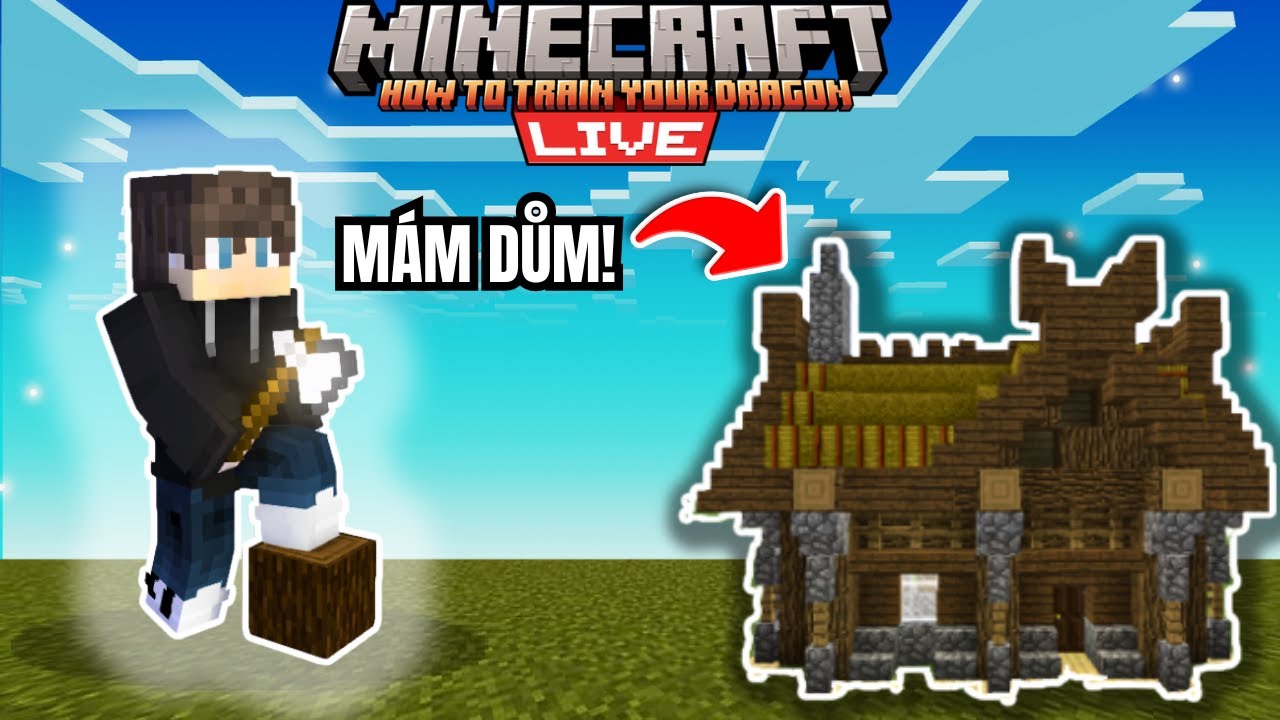 Stavím BARÁK a STÁJE pro DRAKY! 🐉🏠 | Minecraft HTTYD LIVE
