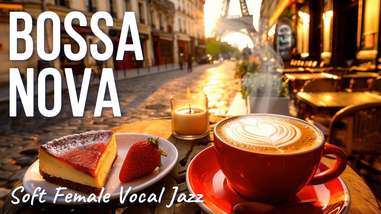 Relaxing Bossa Nova Café | Soft Female Vocal Jazz for Work & Study ☕ |Paris Sunset Terrace Glow (3h)