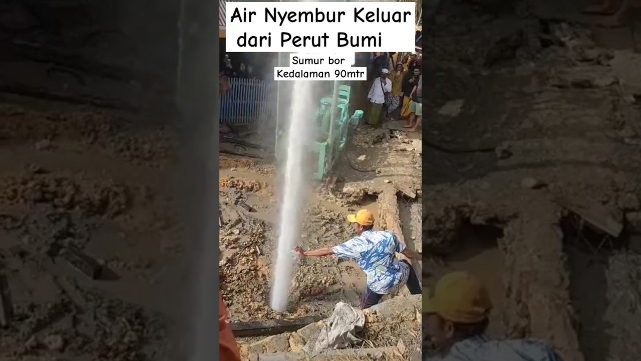 Air Nyembur keluar dari sumur bor di Madura
