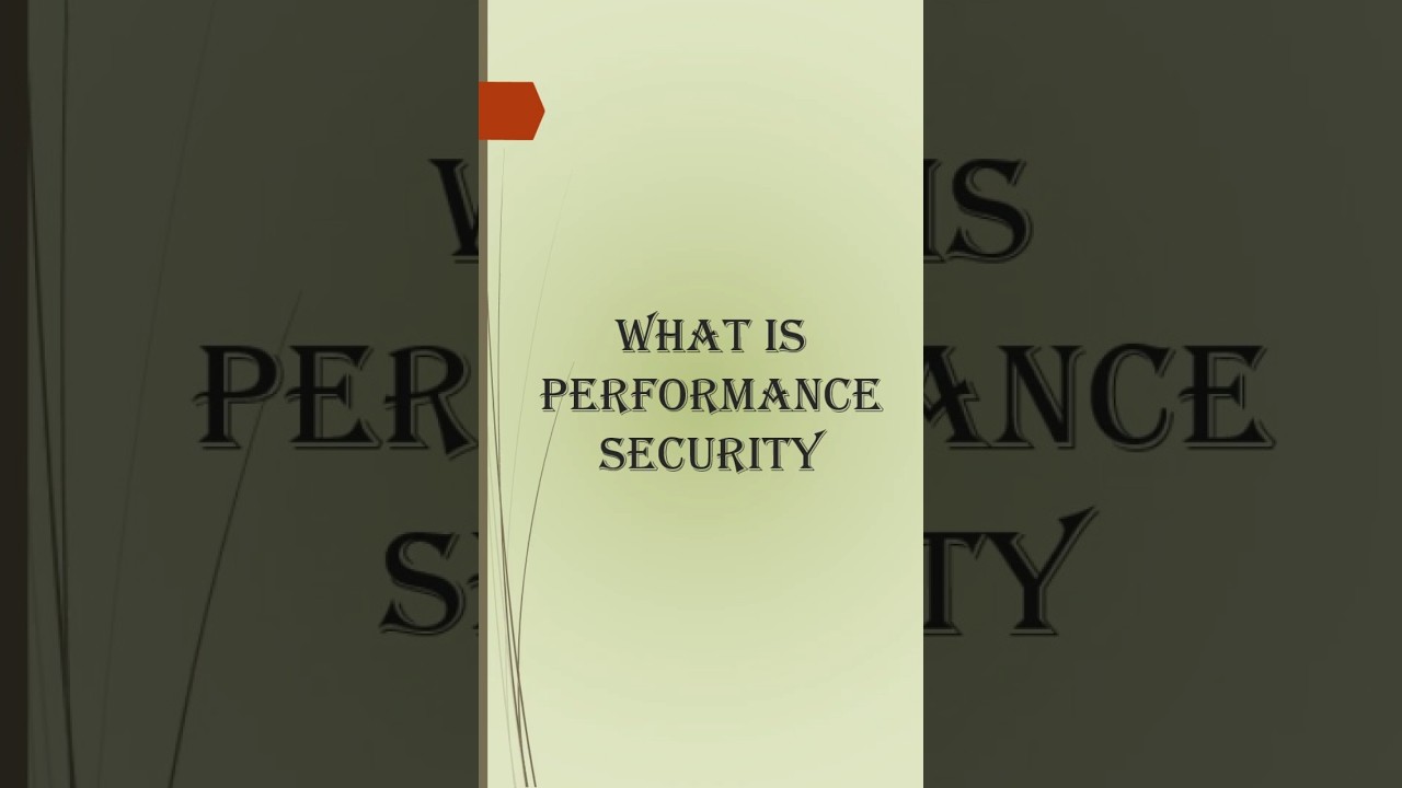 What is Performance Security in a Tender? Explained in 30 Seconds #shorts  #tenderinsights #tender