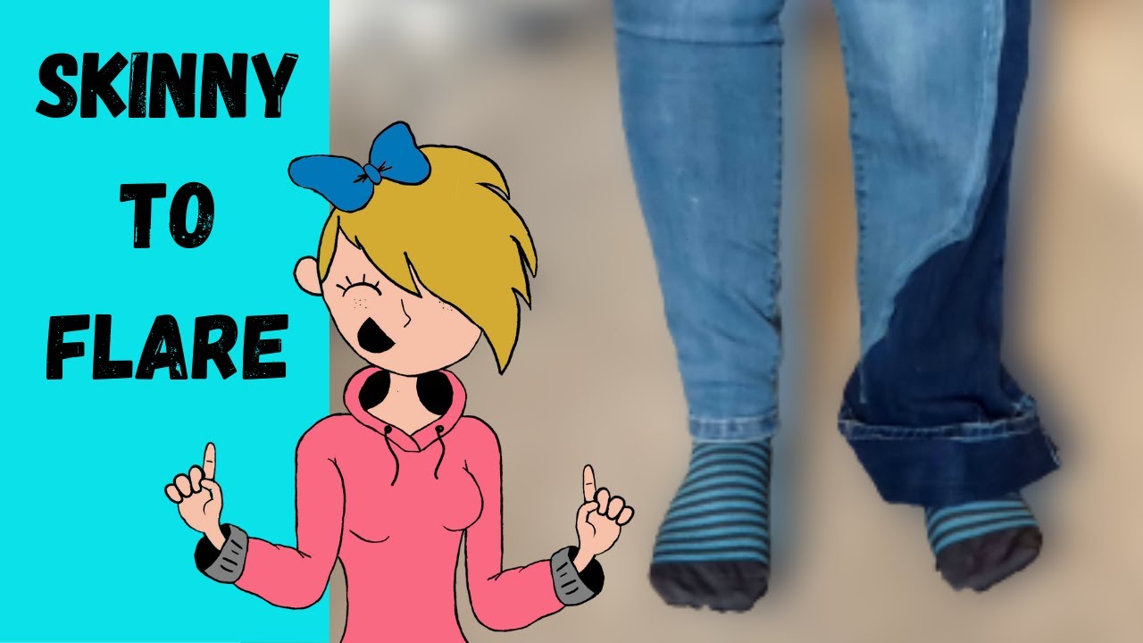 How to Make ANY Skinny Jeans into Flares!~Pomchi Productions