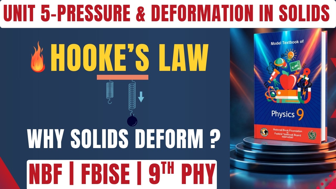 Physics Class 9 Unit 5 L-1 | Why Deformation in Solids? | Hookes Law Proof + Applications |FBISE NBF