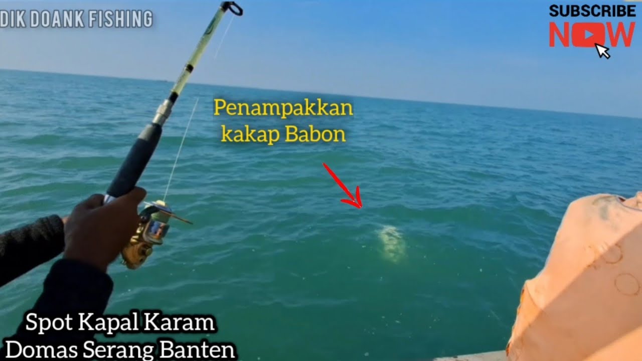 SPOT VIRAL..!! Mancing Kakap Babon dispot Kapal Karam Domas Serang Banten.