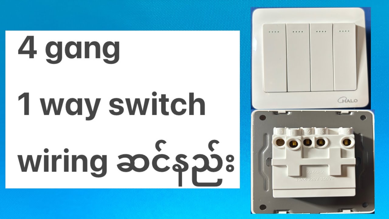 4 Gang 1 Way Switch Wiring ဆင်နည်း။