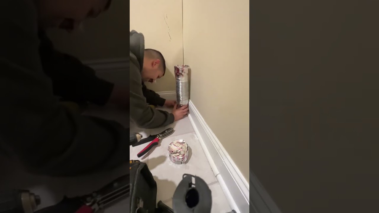 Inside prep work for dryer vent cleaning!
