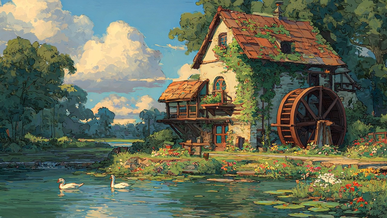 Sunny Day at a Lakeside Cottage | Cozy Music for Relaxation, Sleep & Focus