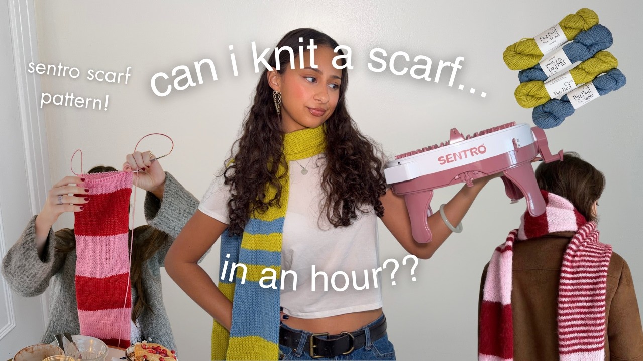 attempting to design and knit a scarf in an hour??