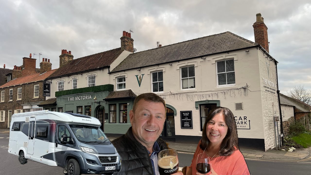 Motorhome pub stopover at The Victoria Inn in Hornsea on the East Coast of Yorkshire.