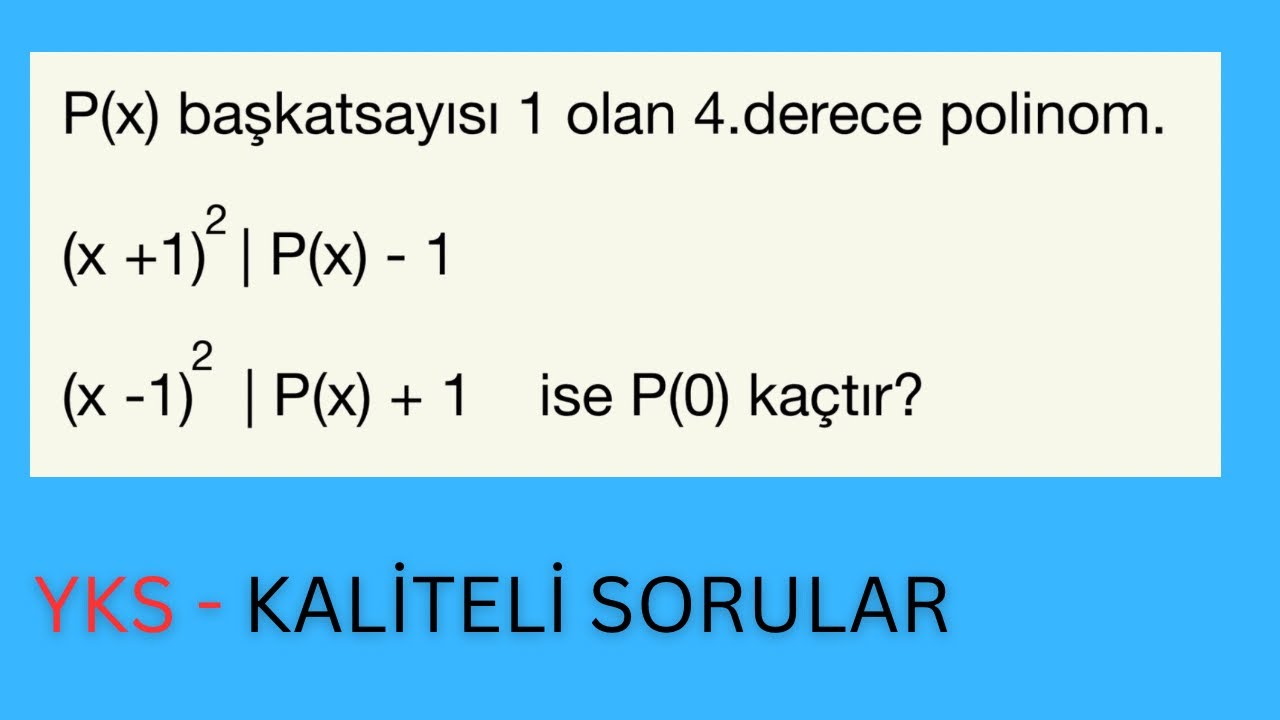 YKS | polinoma devam 