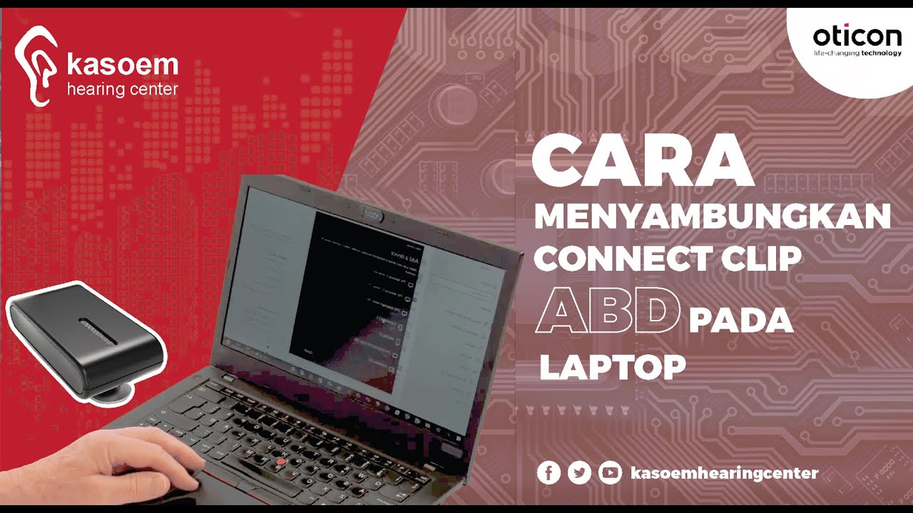 Cara menghubungkan connectclip alat bantu dengar pada laptop