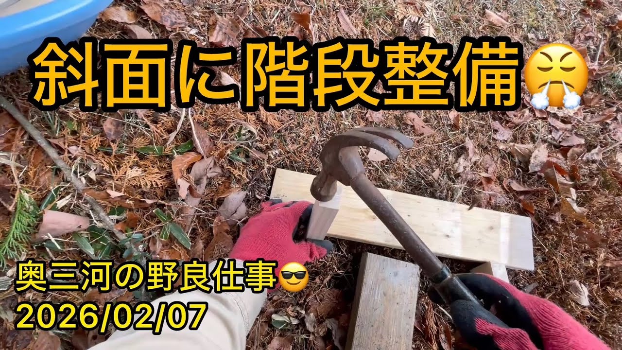 2026/02/07 斜面に階段整備😤#二拠点生活 #奥三河 #設楽町 #アウトドア #里山　