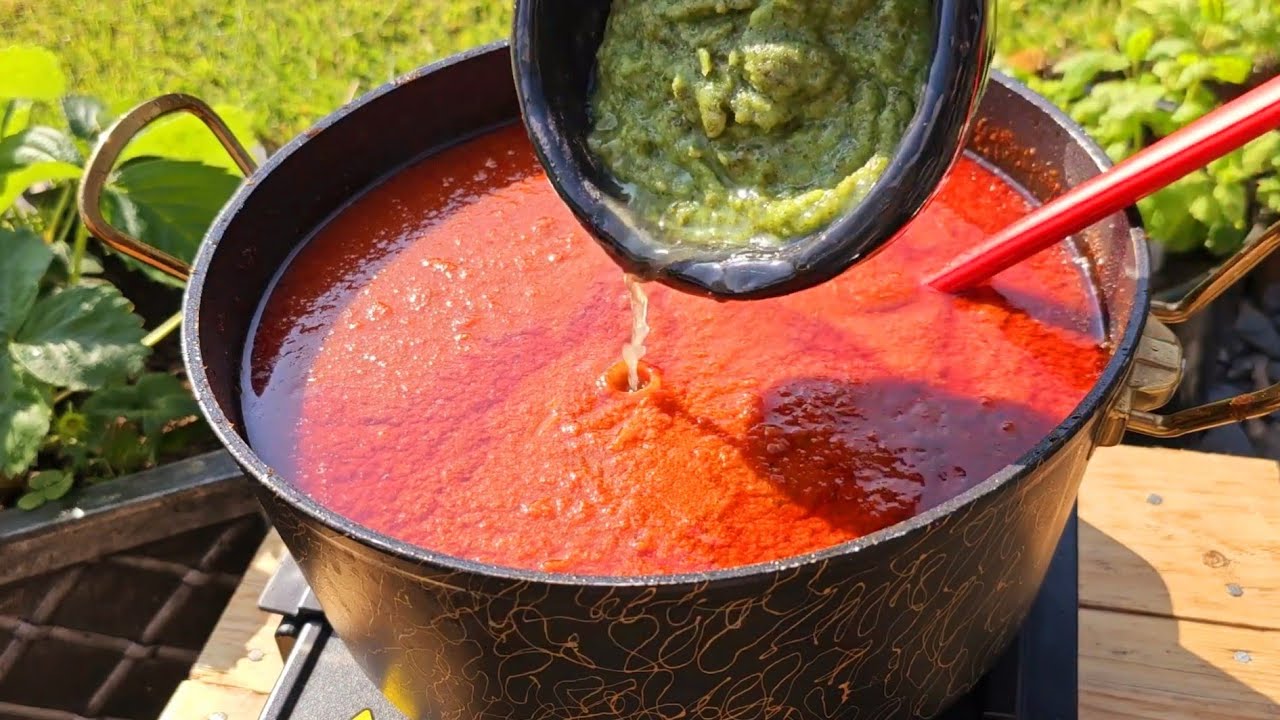 NEW HERBY JOLLOF BASE STEW COOKING IN THE GARDEN EP 3