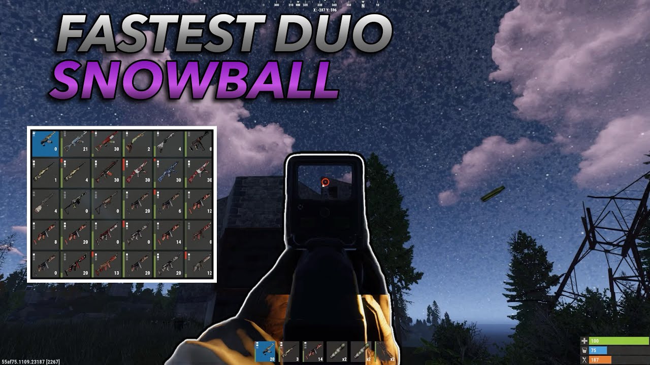 Мой САМЫЙ БЫСТРЫЙ дуэт «Снежный ком» в версии для консоли Rust