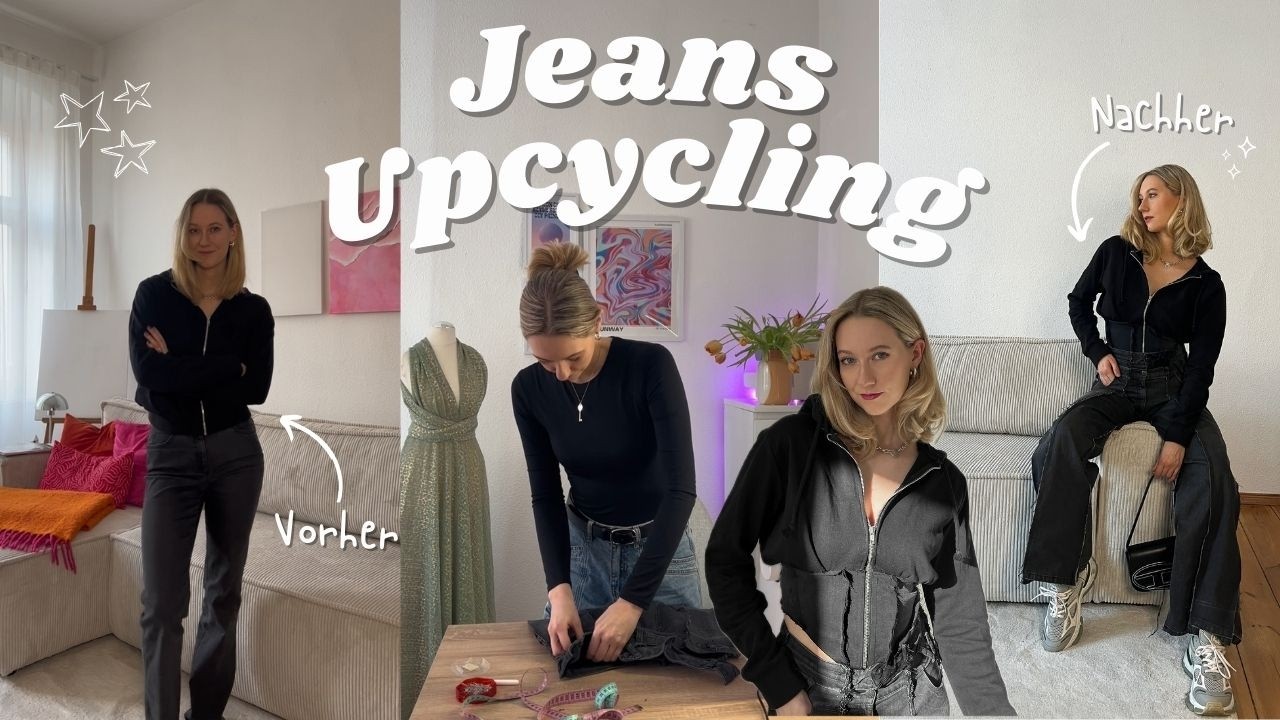 Jeans Upcycling – DIY Hose & Oberteil aus alten Jeans nähen - Nähvlog🪡