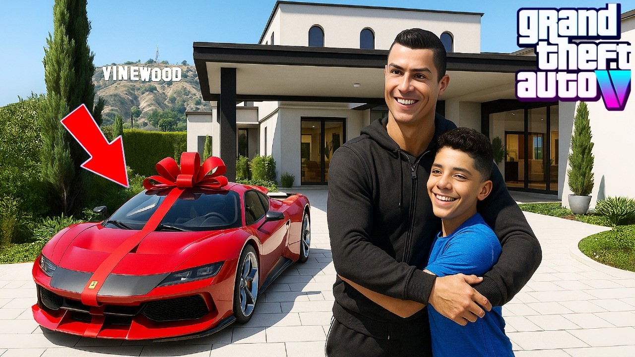 🚗🔥 Cristiano Ronaldo Jr.’s New Ferrari F80 | GTA 5 Cristiano Ronaldo Real Life Mod Remastered S1 Ep2