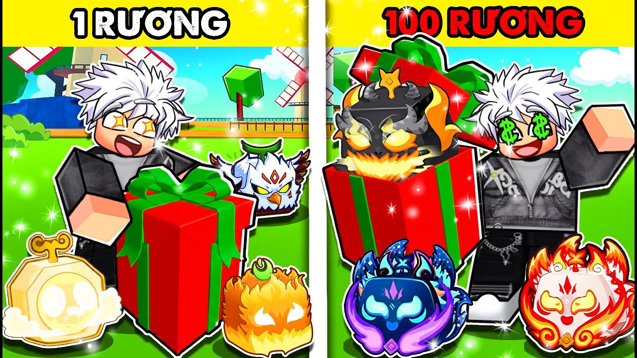 MÌNH MỞ 100 RƯƠNG GIÁNG SINH SĂN TÌM TRÁI ÁC QUỶ THẦN THOẠI CONTROL TRONG BLOX FRUIT!!