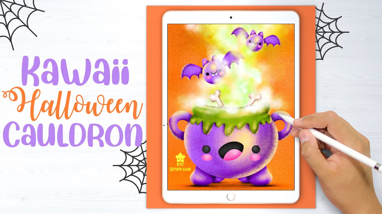 Kawaii HALLOWEEN illustration 🎃on the iPad - CUTE ILLUSTRATIONS