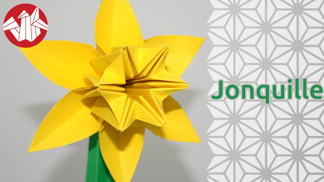 Origami - Jonquille sur tige - Daffodil on Stem [Senbazuru]