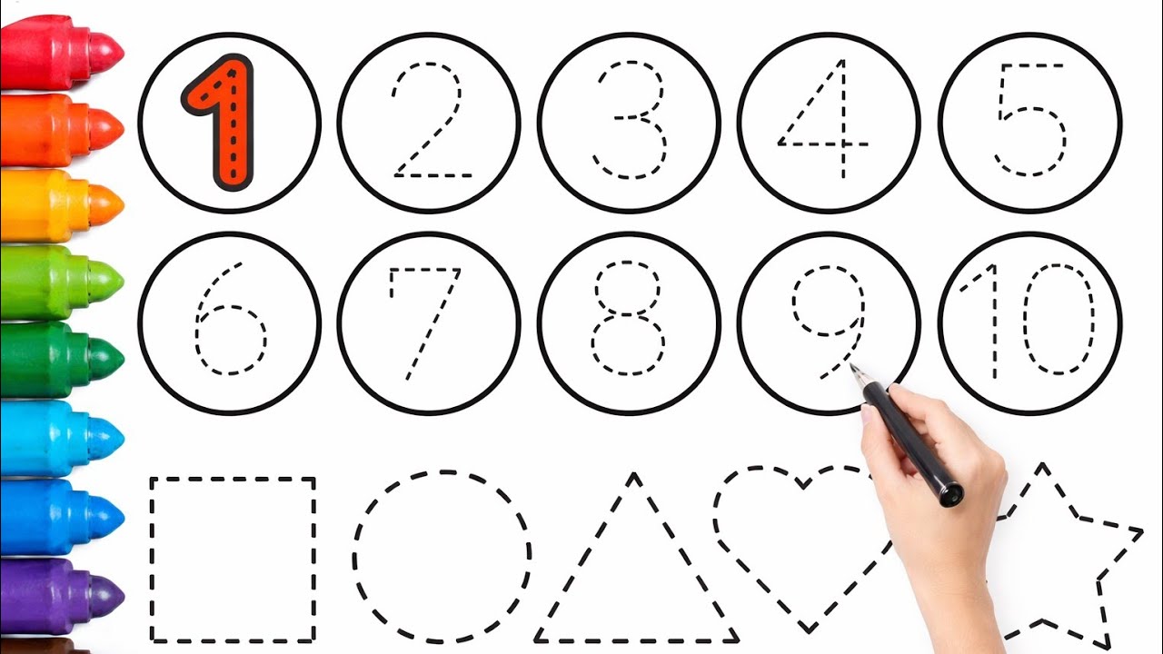 12345 | Песня 123 | Названия чисел 1234 | От 1 до 10 | Обучающее видео для дошкольников | Фигуры ...