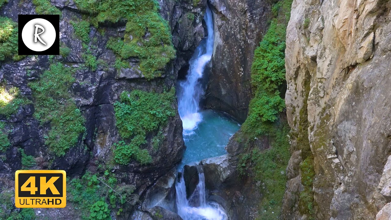 Waterfall White Noise Sounds in Forest Austria - 4K - Nature Relaxation Film by Relax Night and Day