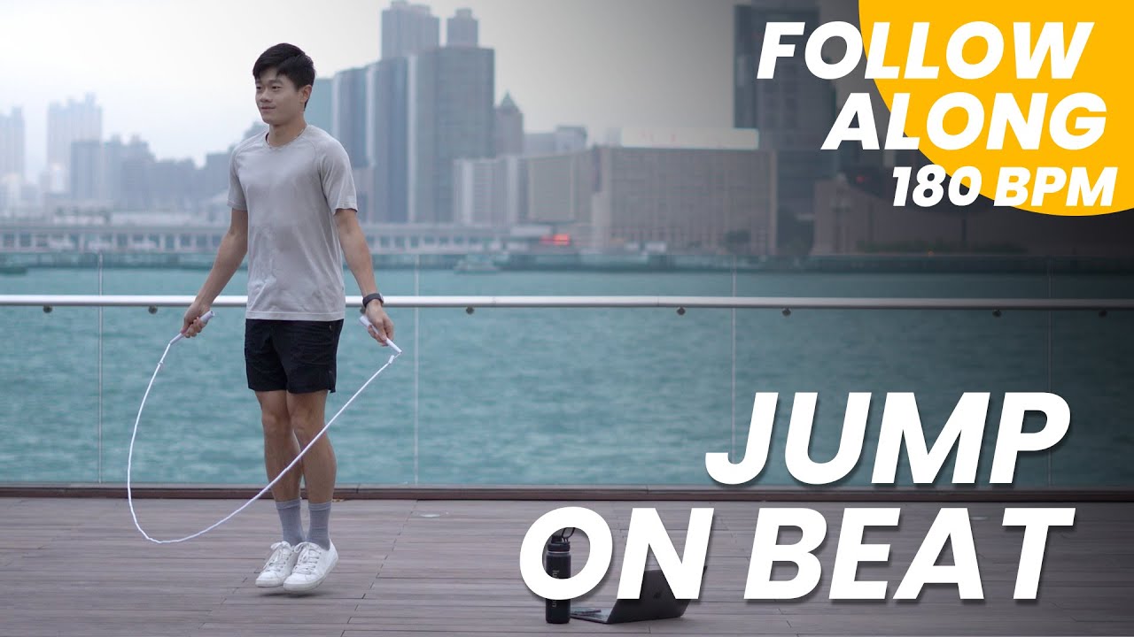 Jump Rope On Beat | 180 BPM Follow Along Training with Counting  | JOBeat