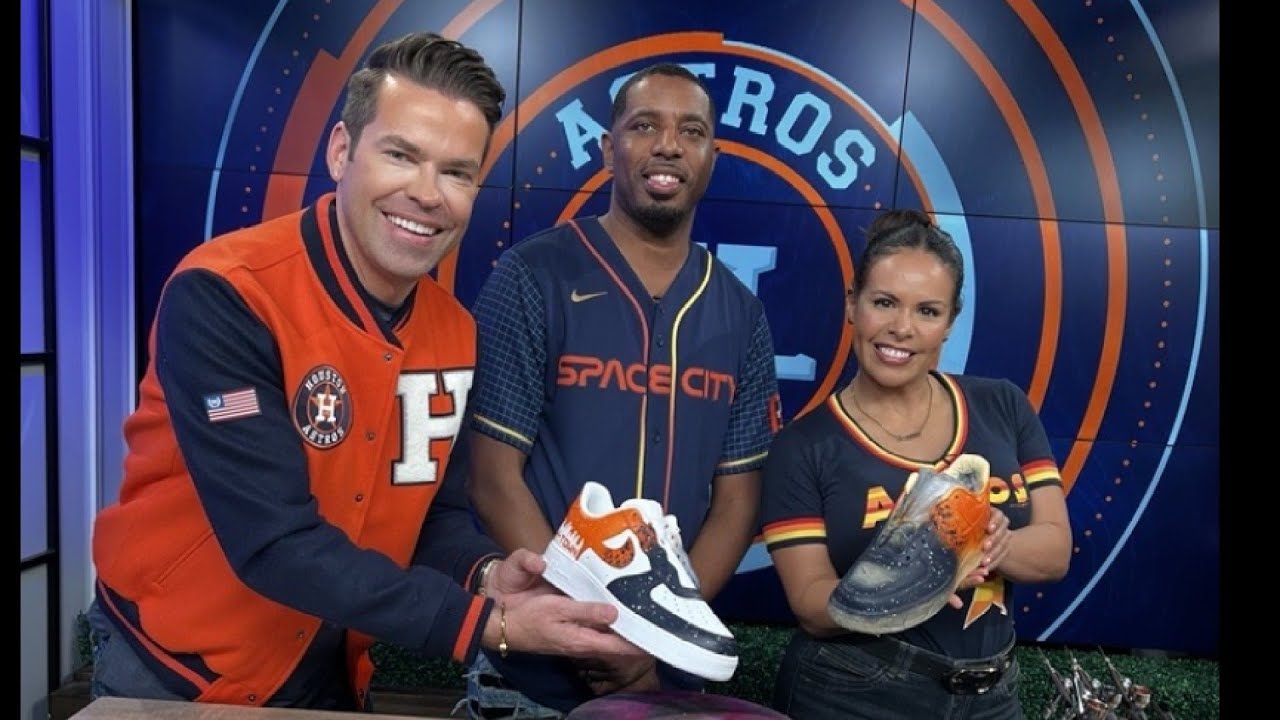 WATCH | Local sneaker artist designs custom Astros Opening Day kicks live on Houston Life