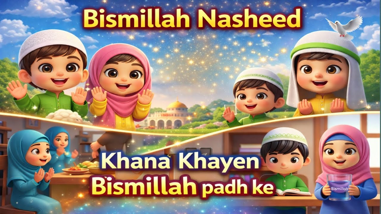 Bismillah Nasheed for Kids | Islamic Kids Nasheed | Islamic kids rhymes | Muslimah kids tv 