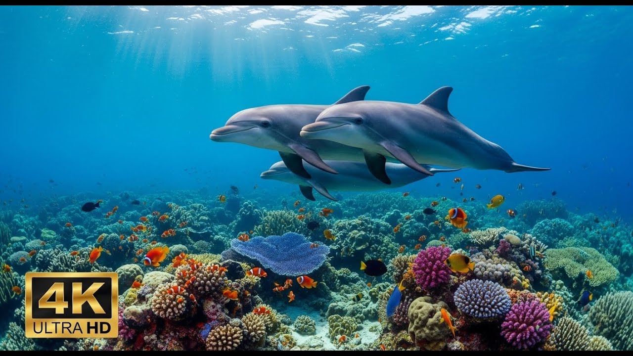 🐠 Stunning Coral Reef 4K – Relaxation Music with Beautiful Underwater Life